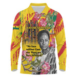 Personalized Ghana Kwame Nkrumah Memorial Day Long Sleeve Polo Shirt Mausoleum Impala Lily - African Pride