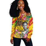 Personalized Ghana Kwame Nkrumah Memorial Day Off Shoulder Sweater Mausoleum Impala Lily - African Pride