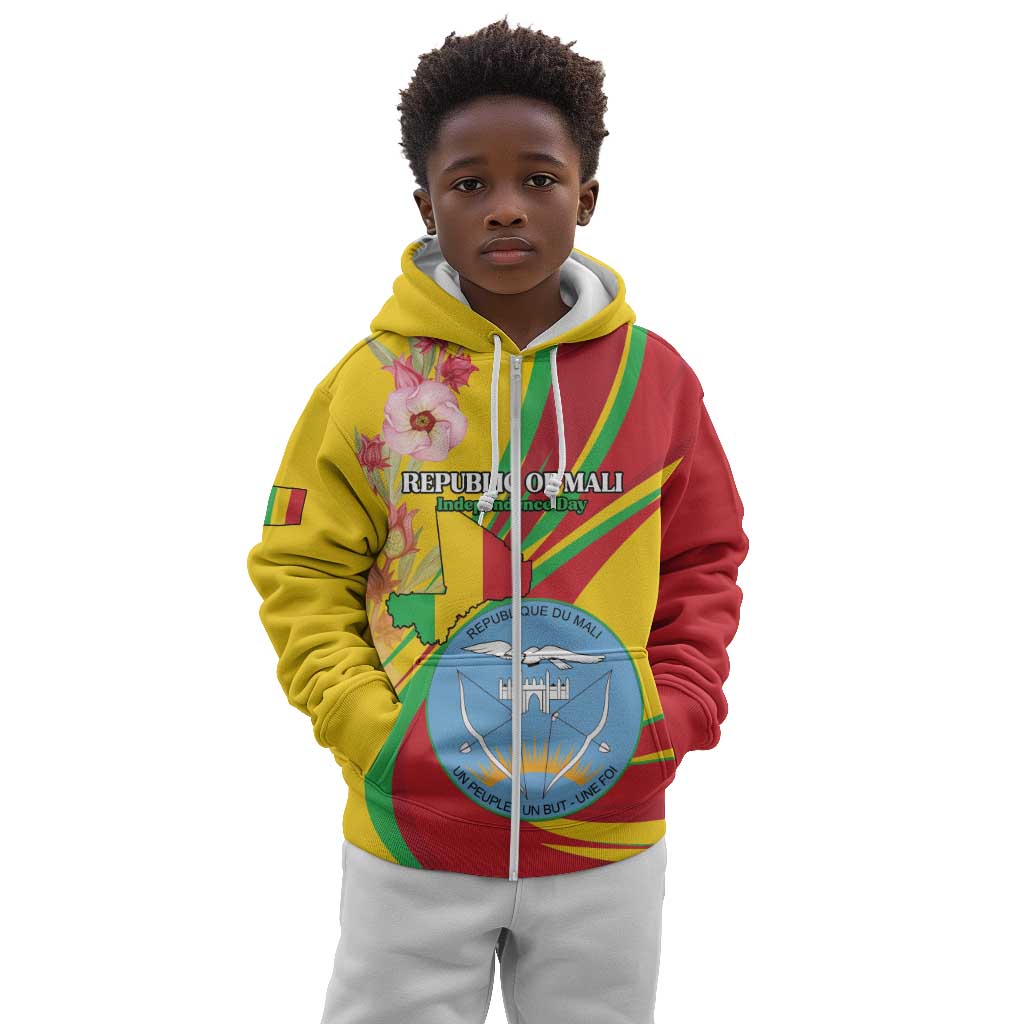 Personalized Afro Mali Kid Hoodie Happy 65th Anniversary Independence - African Pride