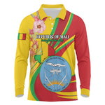 Personalized Afro Mali Long Sleeve Polo Shirt Happy 65th Anniversary Independence - African Pride
