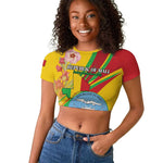 Personalized Afro Mali Raglan Cropped T shirt Happy 65th Anniversary Independence - African Pride