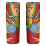 Personalized Afro Mali Skinny Tumbler Happy 65th Anniversary Independence - African Pride