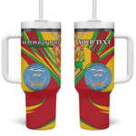 Personalized Afro Mali Tumbler With Handle Happy 65th Anniversary Independence - African Pride