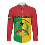 Personalized Guinea-Bissau Long Sleeve Button Shirt Basic Flag Style - African Pride