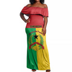 Personalized Guinea-Bissau Off Shoulder Maxi Dress Basic Flag Style - African Pride