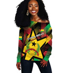 Personalized Happy Guinea-Bissau Off Shoulder Sweater Independence Day - African Pride
