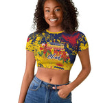 Afro TChad Personalized Raglan Cropped T shirt Happy Republic Day - African Pride