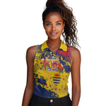 Afro TChad Personalized Women Sleeveless Polo Shirt Happy Republic Day - African Pride