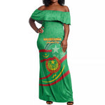 Mauritania Personalized Off Shoulder Maxi Dress Happy Independence Day - African Pride