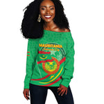 Mauritania Personalized Off Shoulder Sweater Happy Independence Day - African Pride