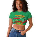 Mauritania Personalized Raglan Cropped T shirt Happy Independence Day - African Pride