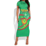 Mauritania Personalized Short Sleeve Bodycon Dress Happy Independence Day - African Pride