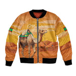 Mauritania Sahara Personalized Bomber Jacket Camel With Map - African Pride