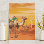 Mauritania Sahara Canvas Wall Art Camel With Map - African Pride