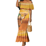 Mauritania Sahara Personalized Mermaid Dress Camel With Map - African Pride