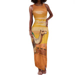 Mauritania Sahara Personalized Tank Maxi Dress Camel With Map - African Pride