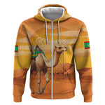 Mauritania Sahara Personalized Zip Hoodie Camel With Map - African Pride