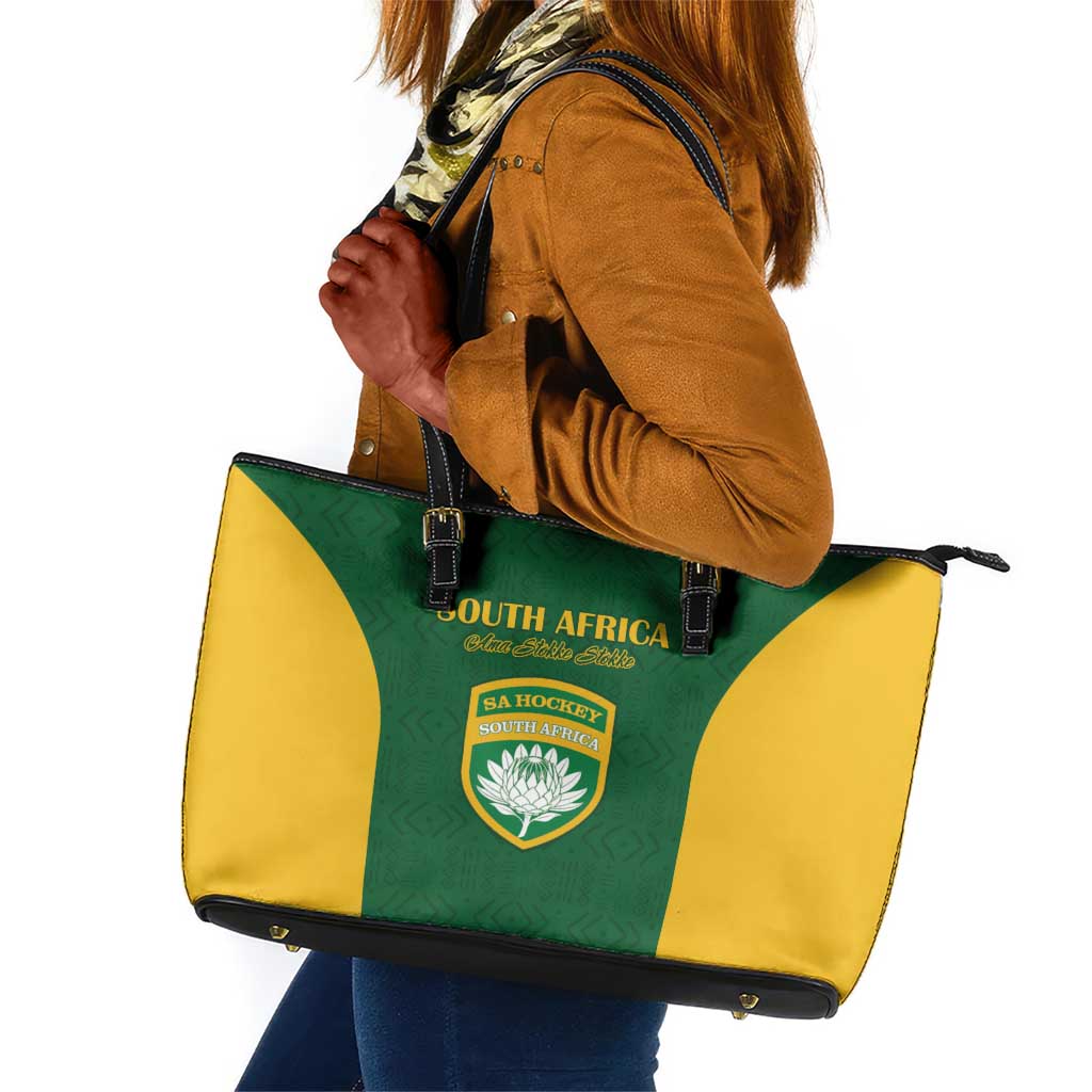 South Africa Hockey Leather Tote Bag Come On Ama Stokke Stokke - African Pride