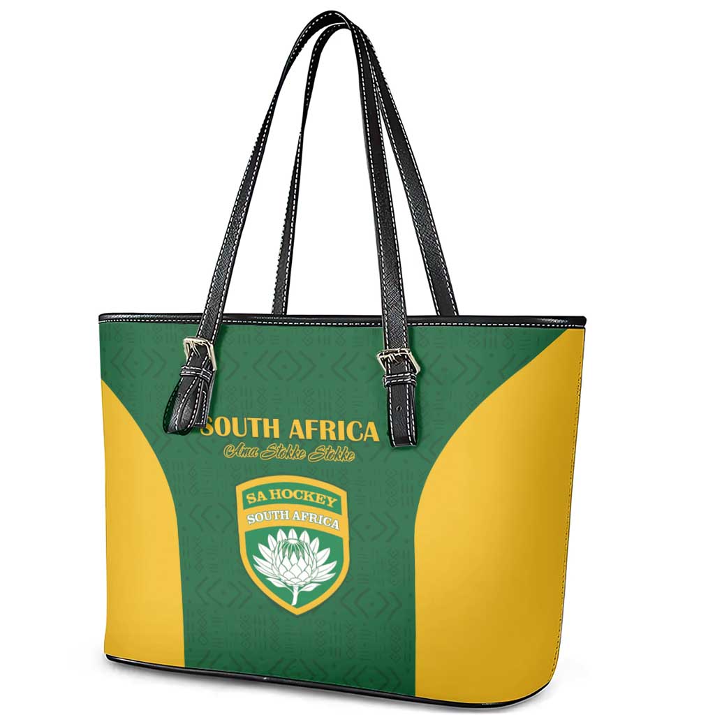 South Africa Hockey Leather Tote Bag Come On Ama Stokke Stokke - African Pride