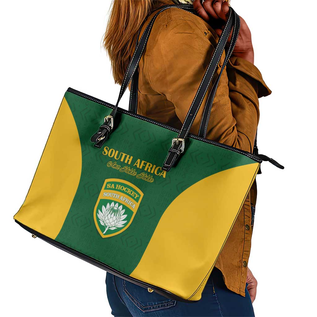 South Africa Hockey Leather Tote Bag Come On Ama Stokke Stokke - African Pride