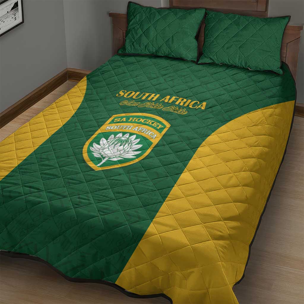 South Africa Hockey Quilt Bed Set Come On Ama Stokke Stokke - African Pride