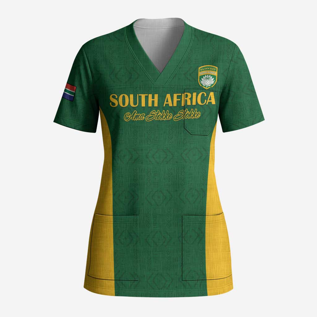 South Africa Hockey Custom Scrub Top Come On Ama Stokke Stokke - African Pride