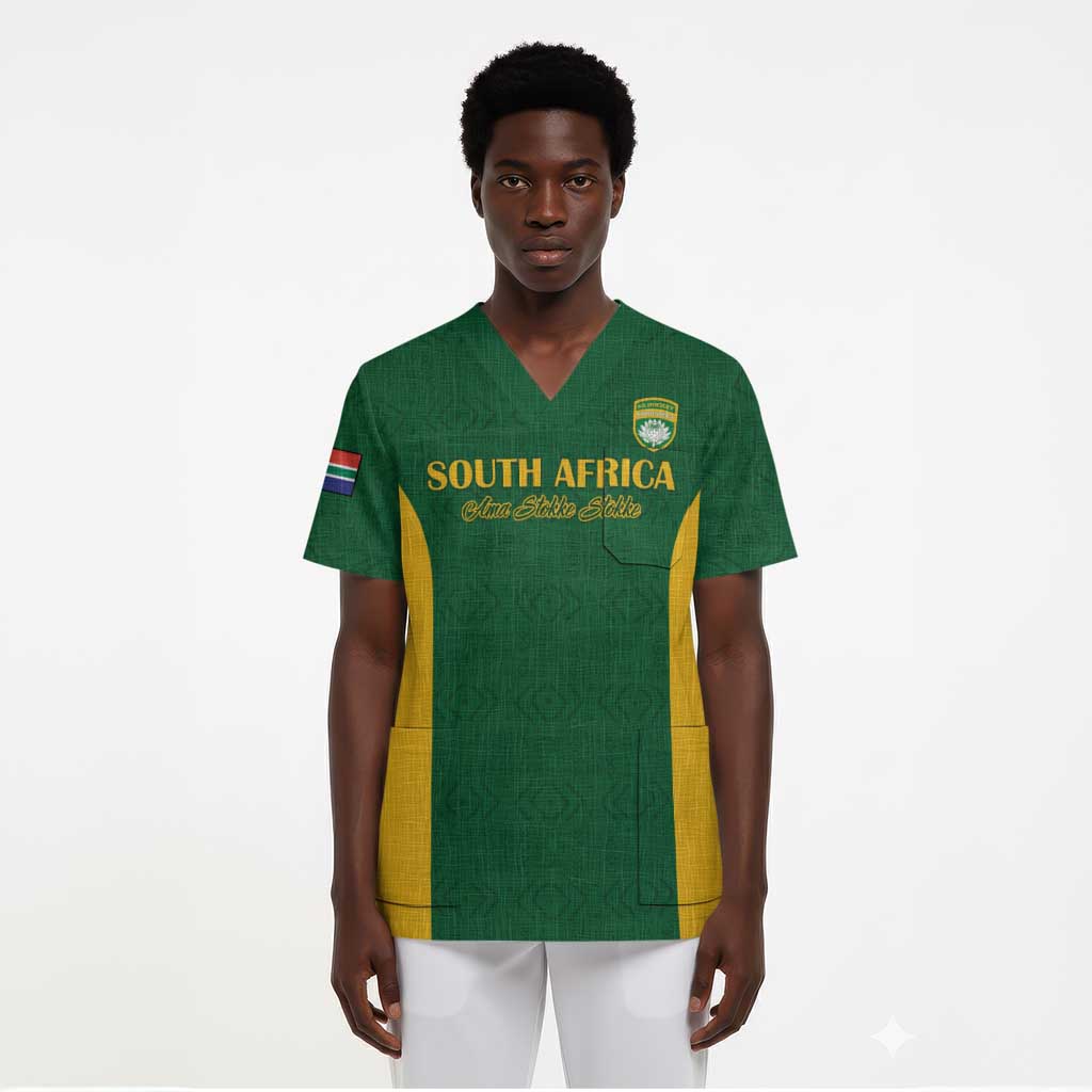 South Africa Hockey Custom Scrub Top Come On Ama Stokke Stokke - African Pride