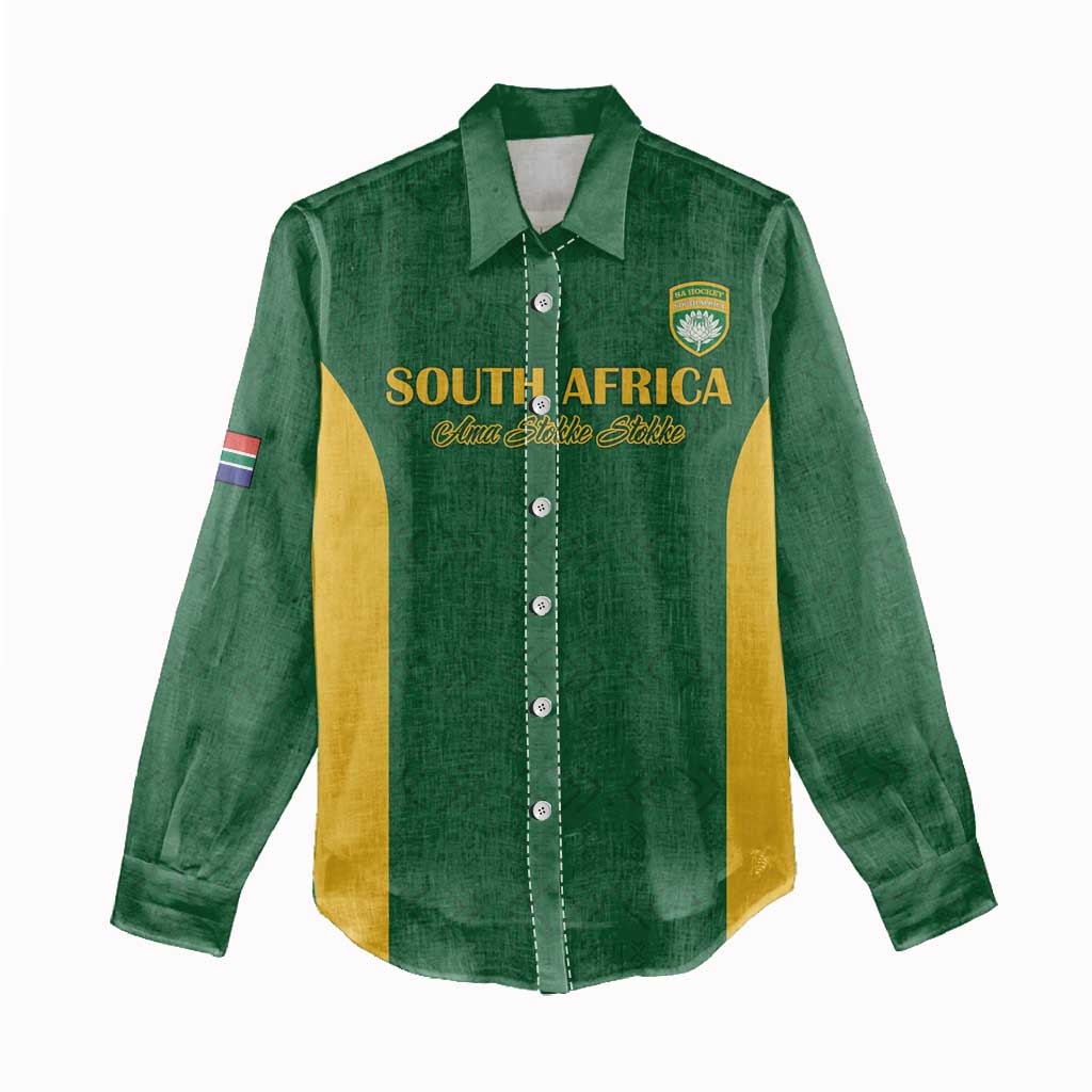 South Africa Hockey Custom Women Casual Shirt Come On Ama Stokke Stokke - African Pride