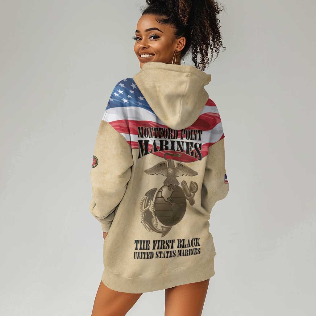 Montford Point Marines Legacy Hoodie Dress First Black U.S. Marines - African Pride