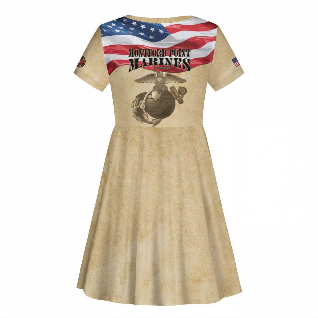 Montford Point Marines Legacy Kid Short Sleeve Dress First Black U.S. Marines - African Pride