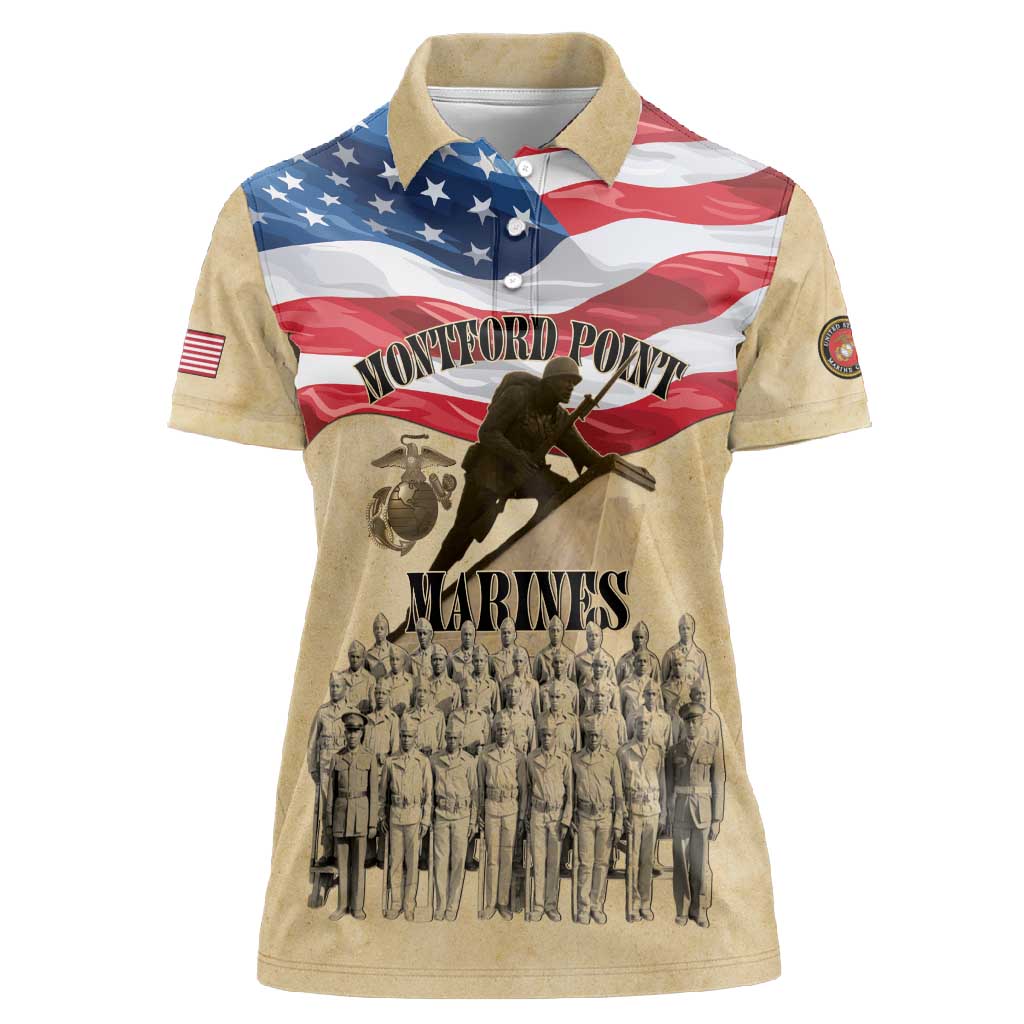 Montford Point Marines Legacy Women Polo Shirt First Black U.S. Marines - African Pride