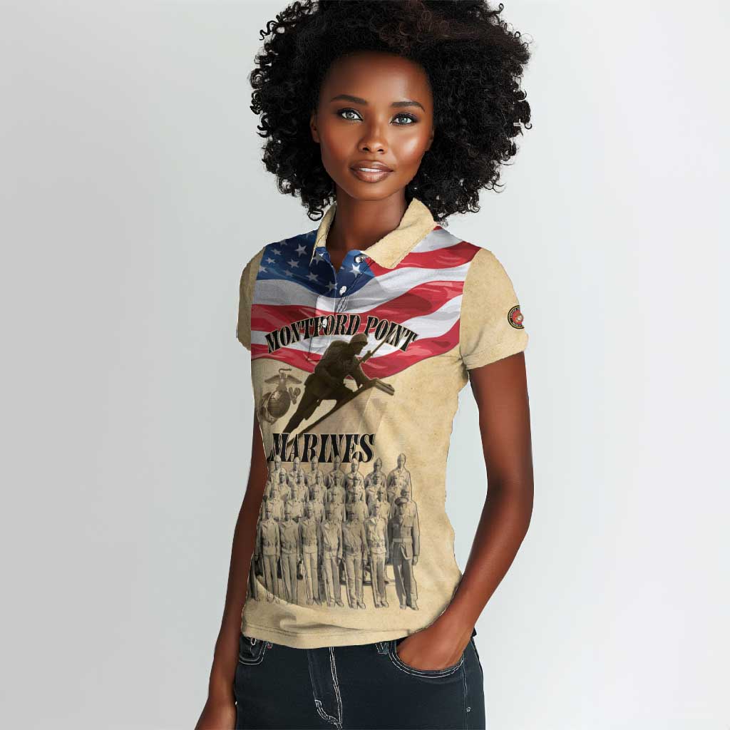 Montford Point Marines Legacy Women Polo Shirt First Black U.S. Marines - African Pride