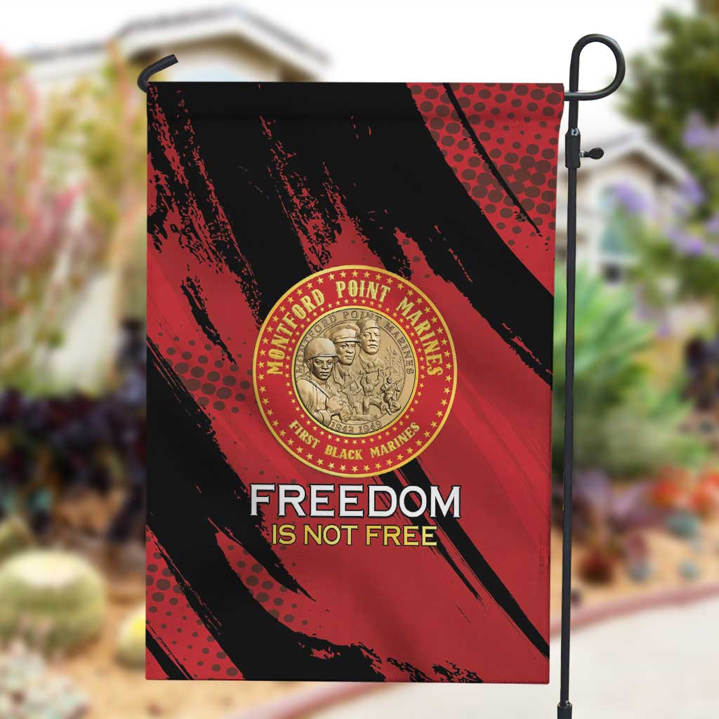 Honoring the First Black Marines Garden Flag Montford Point Heroes - Red - African Pride
