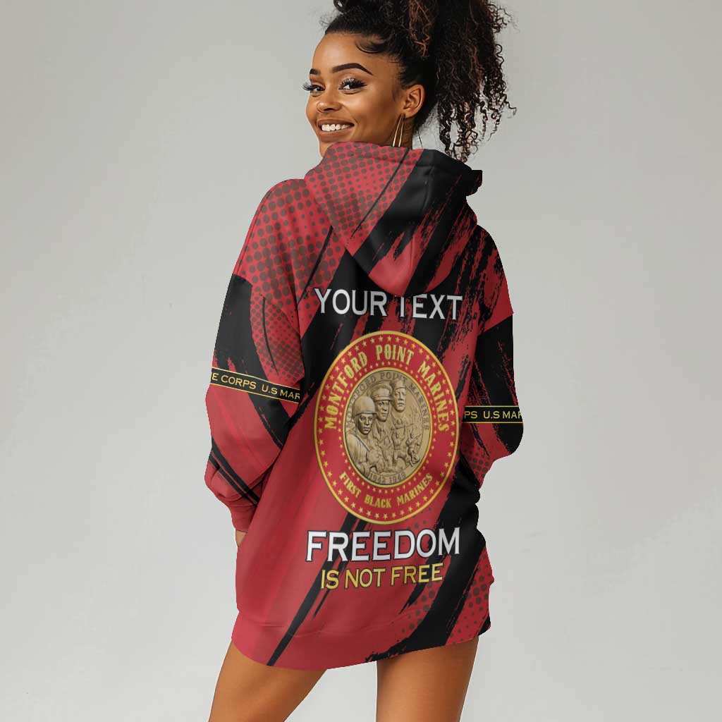 Personalized Honoring the First Black Marines Hoodie Dress Montford Point Heroes - Red - African Pride