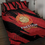Honoring the First Black Marines Quilt Bed Set Montford Point Heroes - Red - African Pride