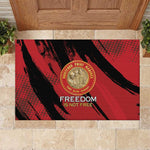 Honoring the First Black Marines Rubber Doormat Montford Point Heroes - Red - African Pride