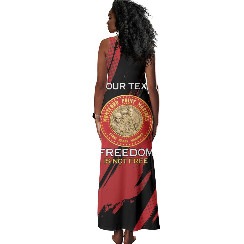 Personalized Honoring the First Black Marines Tank Maxi Dress Montford Point Heroes - Red - African Pride