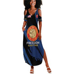 Personalized Honoring the First Black Marines Summer Maxi Dress Montford Point Heroes - Blue - African Pride