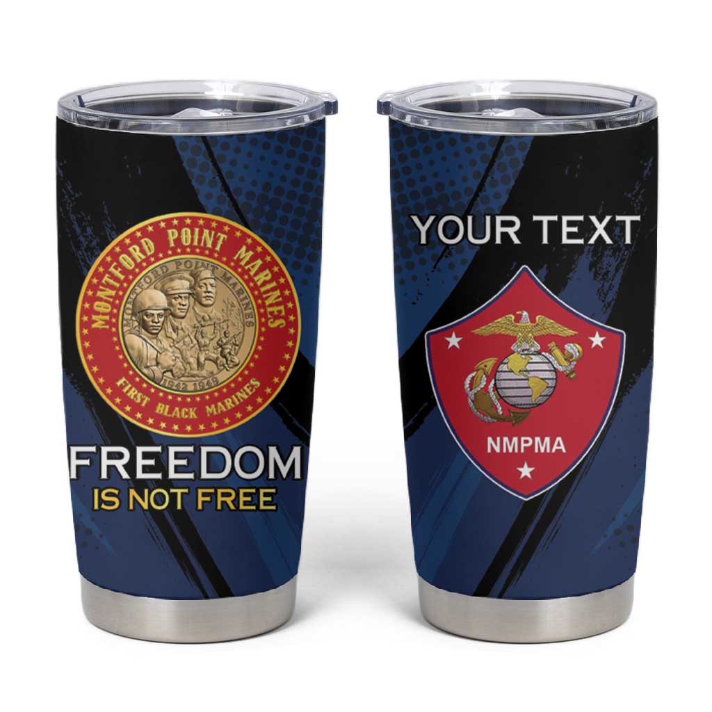 Personalized Honoring the First Black Marines Tumbler Cup Montford Point Heroes - Blue - African Pride