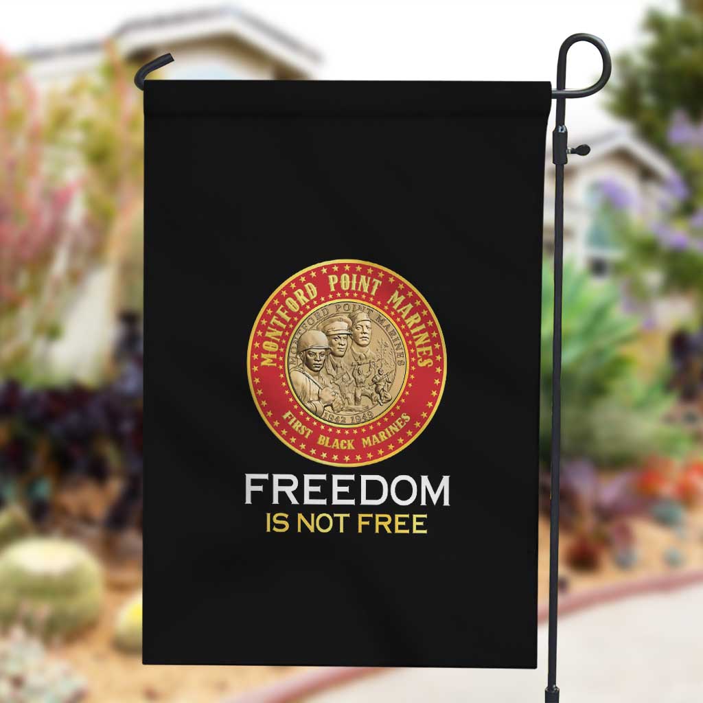 Honoring the First Black Marines Garden Flag Montford Point Heroes - Black - African Pride