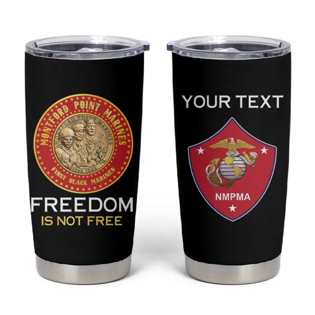 Personalized Honoring the First Black Marines Tumbler Cup Montford Point Heroes - Black - African Pride