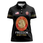 Personalized Honoring the First Black Marines Women Polo Shirt Montford Point Heroes - Black - African Pride