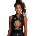 Personalized Honoring the First Black Marines Women Sleeveless Polo Shirt Montford Point Heroes - Black - African Pride