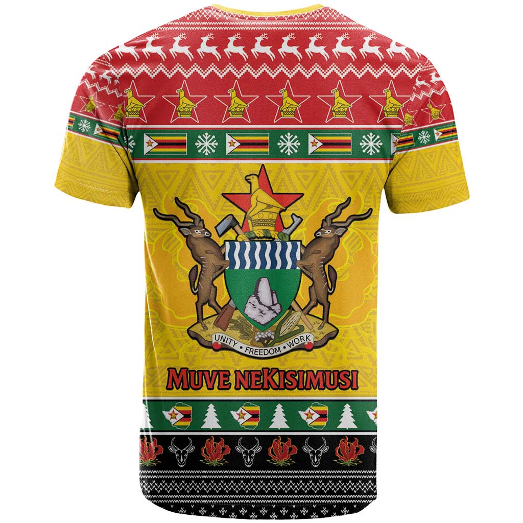 Afro Zimbabwe Christmas T shirt Coat Of Arms - African Pattern