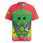 Personalized Afro Sao Tome and Principe Rugby Jersey Coat Of Arms - African Pattern
