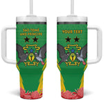 Personalized Afro Sao Tome and Principe Tumbler With Handle Coat Of Arms - African Pattern