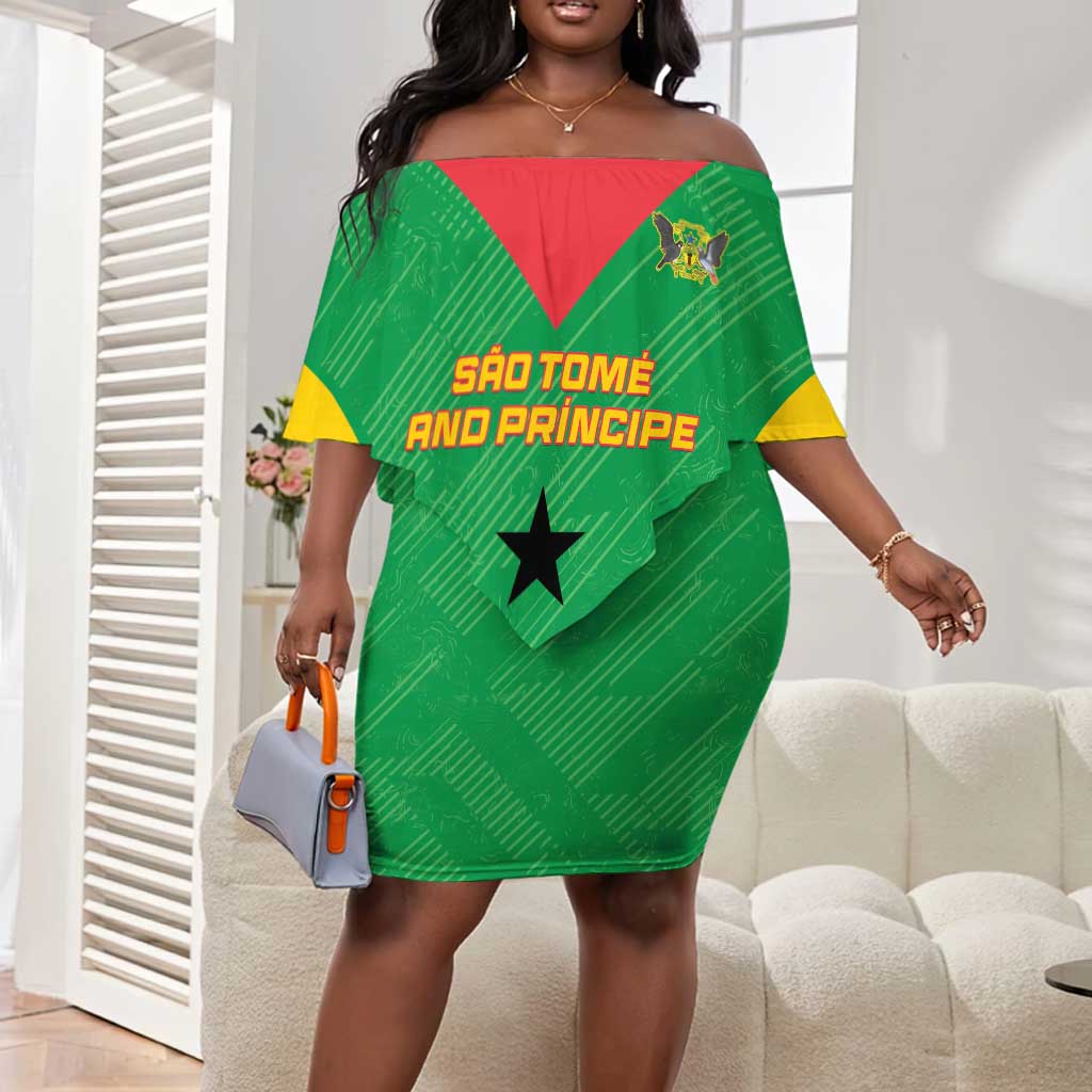 Sao Tome and Principe Off Shoulder Maxi Dress Tropical Island Bird and Cocoa Forest TS04 main image 1