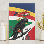 Personalized Happy Seychelles Independence Day Canvas Wall Art Black Parrot Coat Of Arms