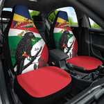 Personalized Happy Seychelles Independence Day Car Seat Cover Black Parrot Coat Of Arms