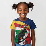 Personalized Happy Seychelles Independence Day Kid T shirt Black Parrot Coat Of Arms
